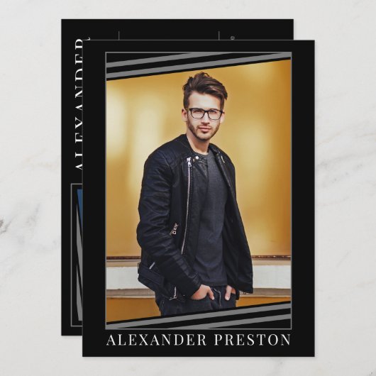 Modell Actor Comp Card Zed Card 2 Foto 5.12x18.5 Einladung (Vorne/Hinten)