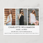 Modell Actor Comp Karte 3 Foto Weiße Postkarte (Vorderseite)