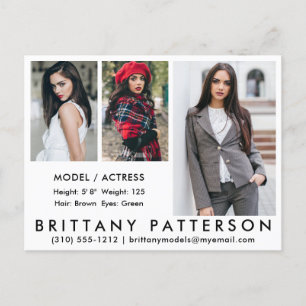 Modell Actor Comp Karte Postcard 3 Foto weiß