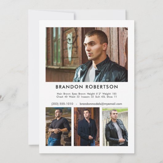 Modell Actor Comp Zed Card 12x18 | 2 Sieben 5 Foto Einladung (Rückseite)