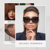 Modell Actor Modeling Comp Card 5 Foto weiß Einladung (Vorne/Hinten)