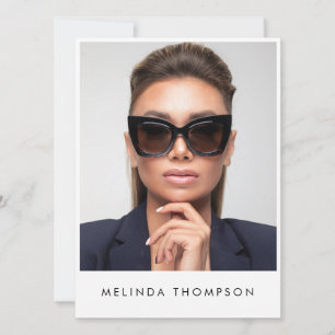 Modell Actor Modeling Comp Card 5 Foto weiß Einladung