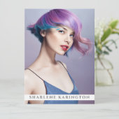 Modell Actor Pro Comp Card Vorlage 3 Foto weiß (Stehend Vorderseite)