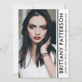 Modell Actor Pro Foto Comp Card Weißer Streifen Einladung (Vorderseite)