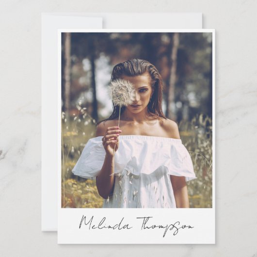 Modell Actress Modeling Comp Card 5 Foto Weiß Einladung (Vorderseite)