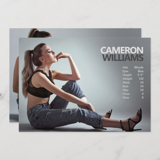 Modell Akteur 12x18 Comp Zed Karte doppelseitig (Vorne/Hinten)