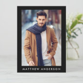 Modell Akteur Berufliche Foto Comp-Karte Schwarz (Stehend Vorderseite)