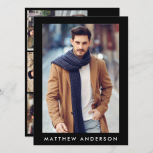 Modell Akteur Berufliche Foto Comp-Karte Schwarz