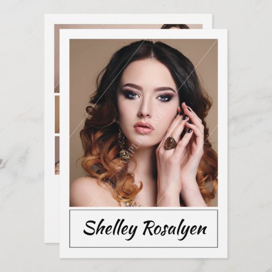 Modell-Akteur-Comp-Karte. Zed-Karte. Karte (Vorne/Hinten)