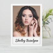 Modell-Akteur-Comp-Karte. Zed-Karte. Karte (Stehend Vorderseite)