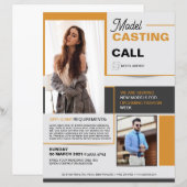 Modell-Casting-Aufruf Flyer Vorlage (Vorne/Hinten)