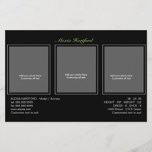 Modell-Comp-Card-Zed-Template-Marketing Flyer (Hinten)