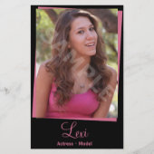 Modell Comp Cards Kopfschuss Zed Flyer (Vorne)