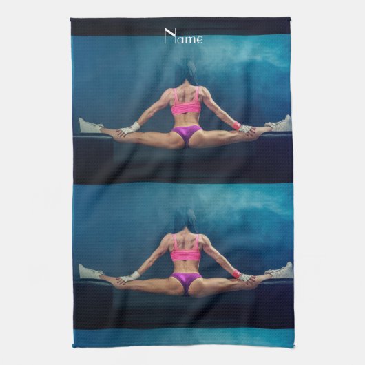 Modell der Fitness Split Thunder_Cove Geschirrtuch (Vertikal)