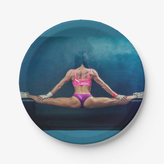 Modell der Fitness Split Thunder_Cove Pappteller (Vorderseite)