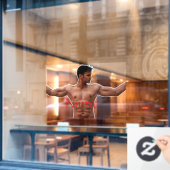 Modell der männlichen Fitness Thunder_Cove Fensteraufkleber (Café-Fenster)