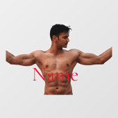 Modell der männlichen Fitness Thunder_Cove Fensteraufkleber (Blatt)