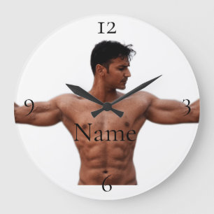 Modell der männlichen Fitness Thunder_Cove Große Wanduhr