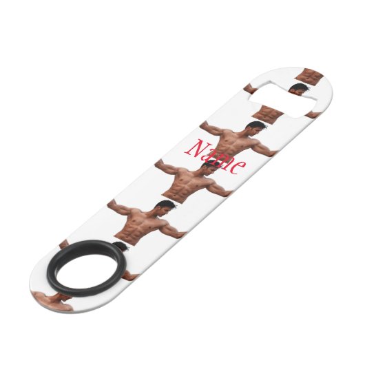 Modell der männlichen Fitness Thunder_Cove Speed Flaschenöffner (Vorderseite Schrägansicht)