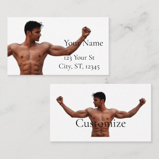 Modell der männlichen Fitness Thunder_Cove Visitenkarte (Vorne/Hinten)