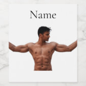 Modell der männlichen Fitness Thunder_Cove Weinetikett (Einzelnes Label)