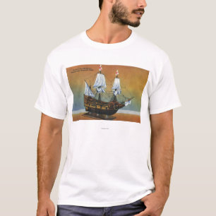 Modell des Mayflower in Pilger-Hall-Ansicht T-Shirt