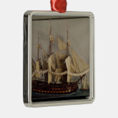 Modell des Schiffs 'L'Achille Silbernes Ornament (Rechts)