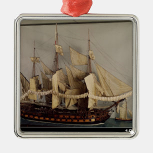 Modell des Schiffs 'L'Achille Silbernes Ornament