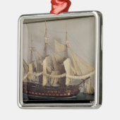 Modell des Schiffs 'L'Achille Silbernes Ornament (Links)