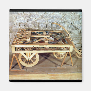 Modell eines Autos angetrieben bis zum Frühlingen Magnet