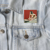 Modell eines reibenden Kornes der Frau, altes Button (Beispiel)