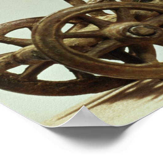 Modell eines zwei Pferdewagen Poster (Ecke)