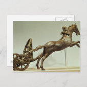 Modell eines zwei Pferdewagen Postkarte (Vorne/Hinten)