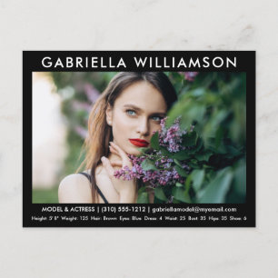 Modell Foto Comp Card Schwarze Postkarte