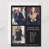 Modell-Foto-Comp-Karte für Schauspieler 3 schwarz (Vorderseite)