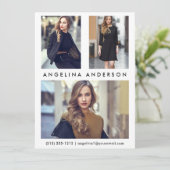 Modell-Foto-Comp-Karte für Schauspieler 3 - Weiße  (Stehend Vorderseite)