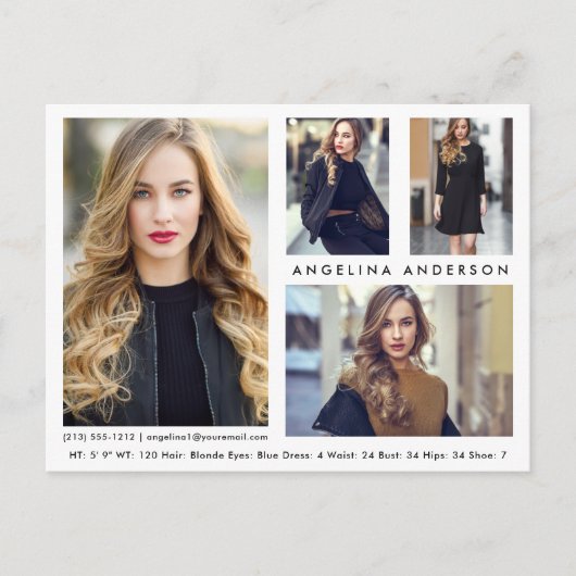 Modell-Foto-Comp-Karte für Schauspieler 4 - Welche Postkarte (Vorderseite)
