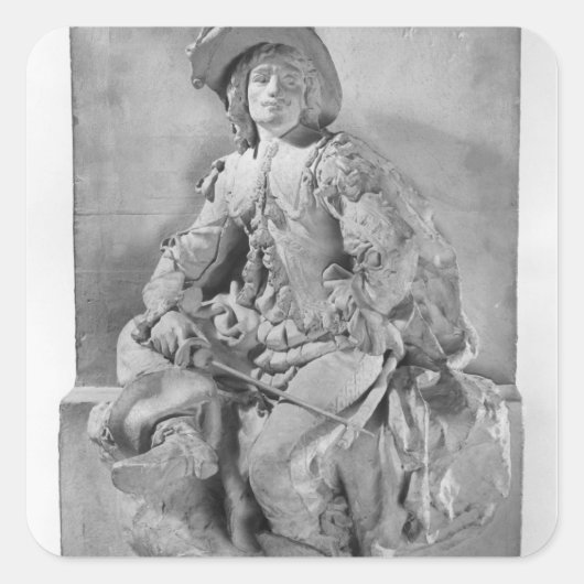 Modell für das Denkmal für Alexandre Dumas Pere Quadratischer Aufkleber (Vorderseite)