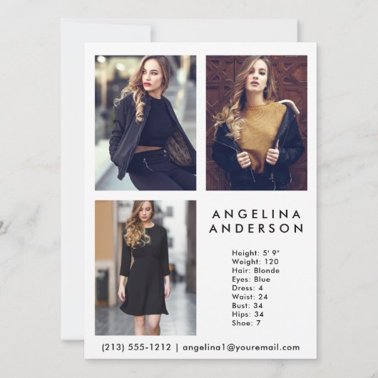 Modell für die Comp-Karte schwarz - 3 Foto Rücksei (Rückseite)