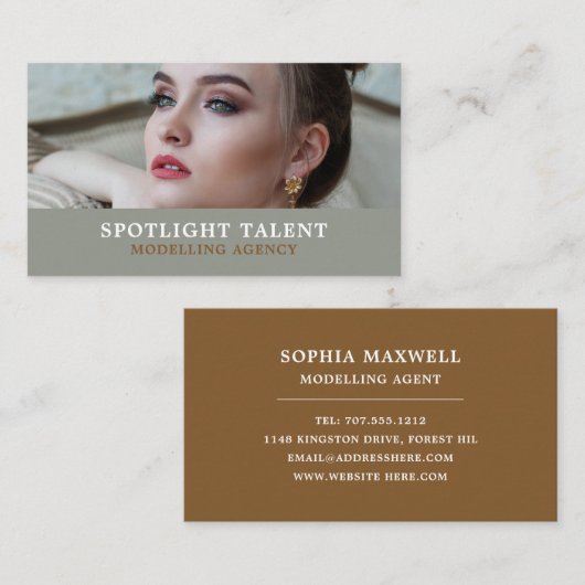 Modell für Frauen, Modellagentur, Muster-Agent Visitenkarte (Vorne/Hinten)