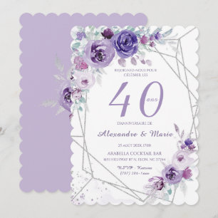 Modell Geburtstag 40 Jahre Farbe Lavendel Einladung
