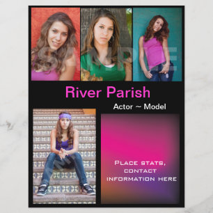 Modell Headshot Comp Cards Vorlage Flyer