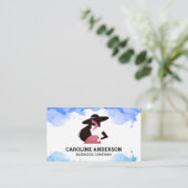 Modell in stilvoller Kleidung | Aquarell Visitenkarte (Stehend Vorderseite)