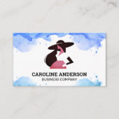 Modell in stilvoller Kleidung | Aquarell Visitenkarte (Vorderseite)