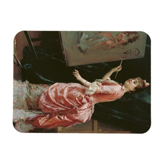 Modell Making Mischief (von Raimundo de Madrazo) Magnet (Horizontal)