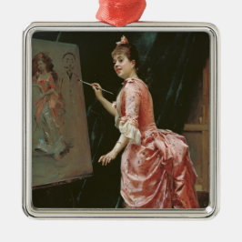 Modell Making Mischief (von Raimundo de Madrazo) Ornament Aus Metall