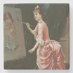 Modell Making Mischief (von Raimundo de Madrazo) Steinuntersetzer