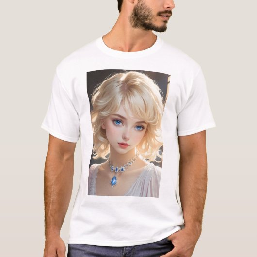 Modell mit Halskette T-Shirt (Vorderseite)