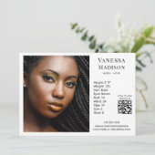 Modell Schauspieler 12x18 Fotokarte Vorlage QR Wei (Stehend Vorderseite)