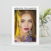 Modell Schauspieler 1 Foto Comp Card 12x18 weiß Einladung (Stehend Vorderseite)